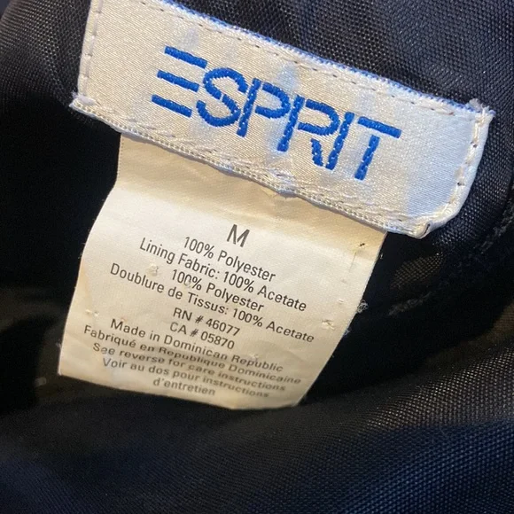 Vintage Esprit Black Floral Shift Dress Medium - Picture 6 of 6